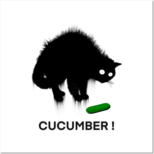 Cucumber Scaredy Cat by MotorManiac Posters and Art